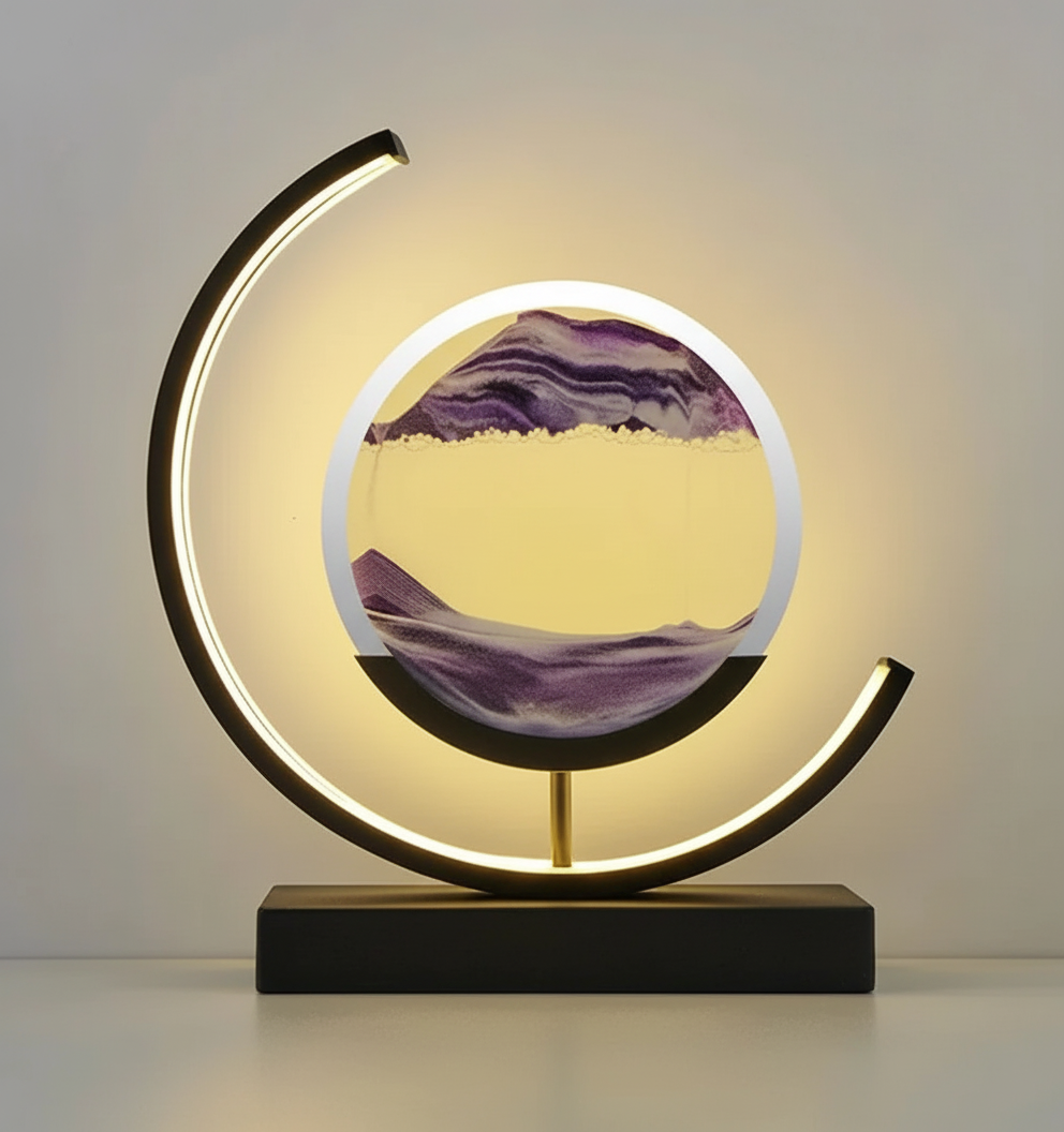 DuneGlow Tischlampe – Handgefertigte Stimmungsleuchte mit Beruhigendem Licht und Modernem Design
