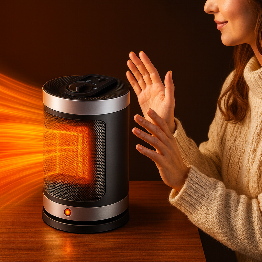 Keramische Elektrische Heizung 900W – Tragbar mit Einstellbarem Thermostat