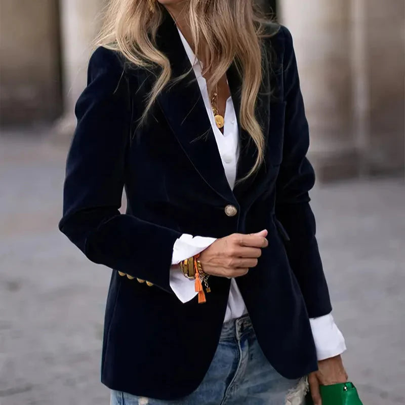 VelvetChic – Eleganter Blazer | Luxuriöser Samtblazer für stilvolle Raffinesse
