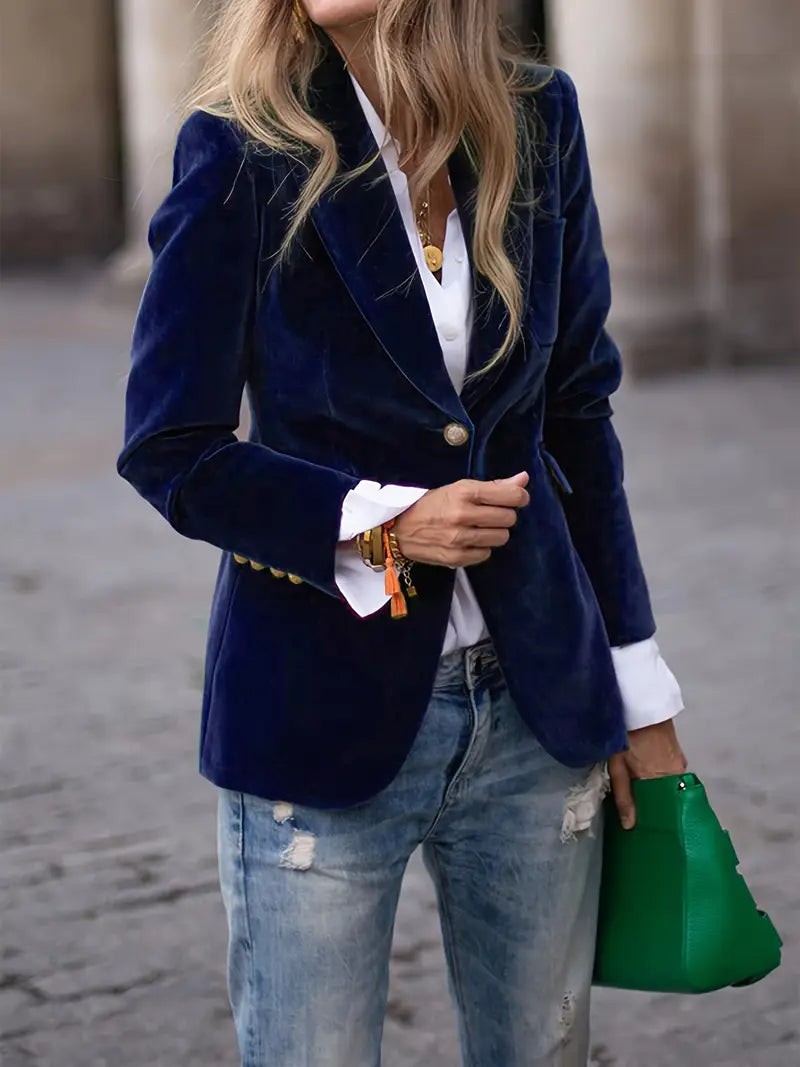 VelvetChic – Eleganter Blazer | Luxuriöser Samtblazer für stilvolle Raffinesse