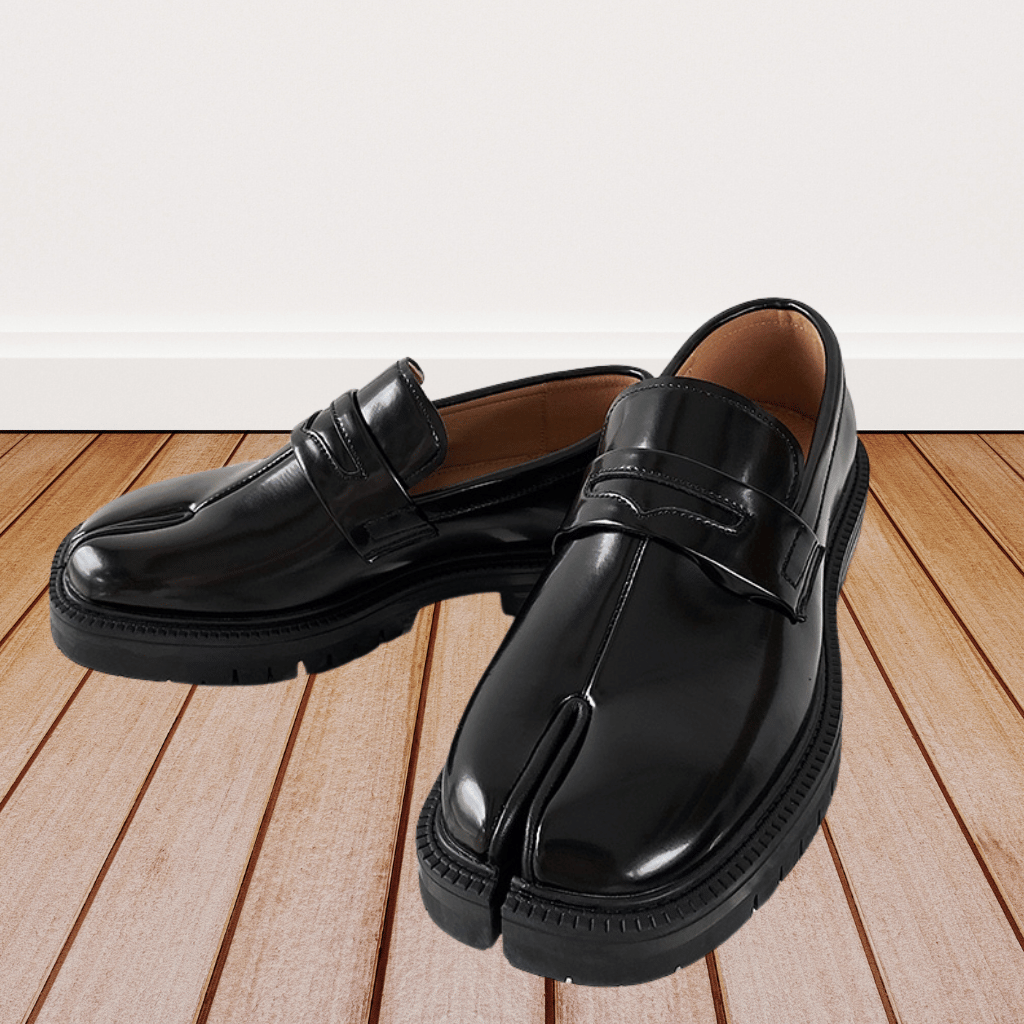 Elegante Herren Schuhe mit geschnittenen Zehen und dicker Sohle