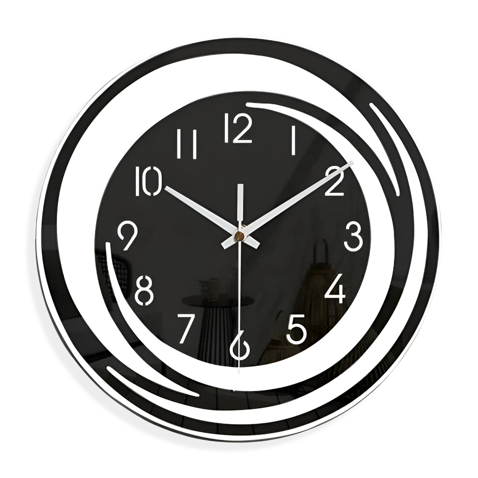 Sorana - Moderne Schwarze Acryl-Wanduhr im Skandinavischen Design 30 cm