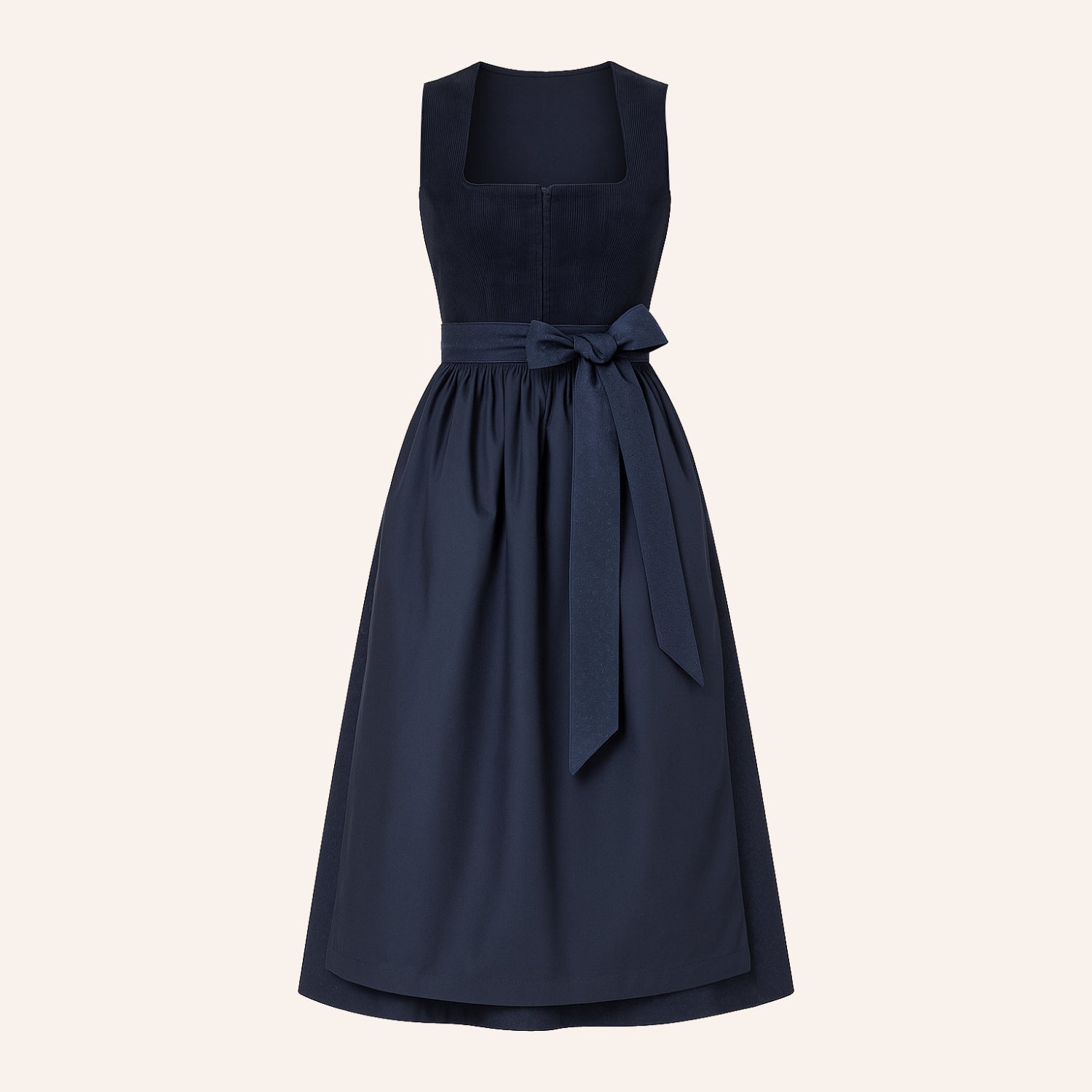 Dirndl Kleid Alpencharme – Marineblaue Damenkleid mit Schürze für das Oktoberfest