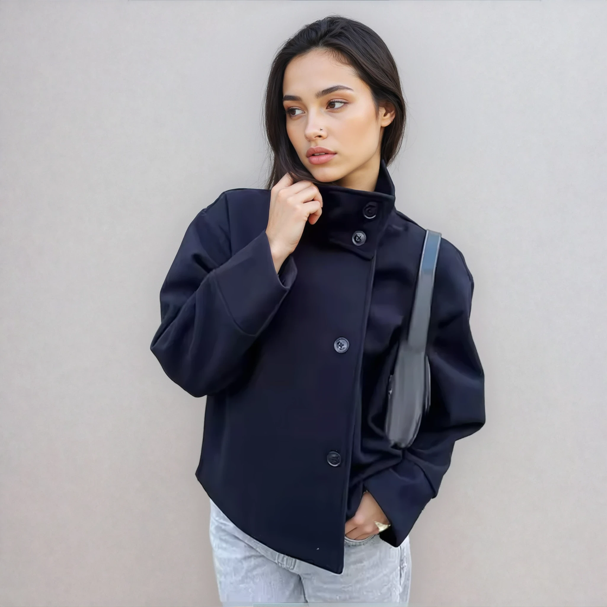 ChicAura Damen-Peacoat | Stilvolle und warme Oberbekleidung für einen zeitlosen Look