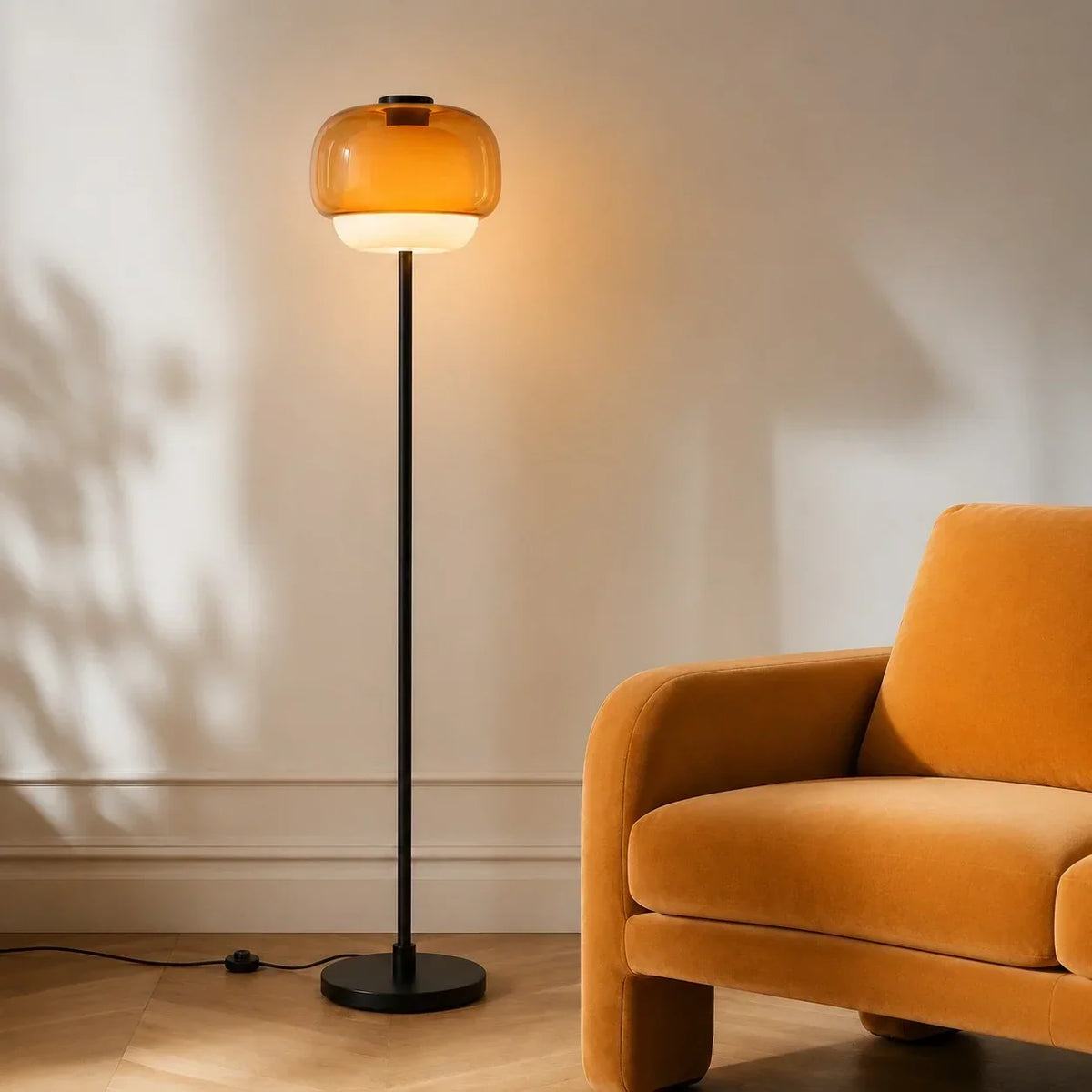 Moderne Farbige Glas Stehlampe – Elegante Designlampe mit Sfeerverlichting