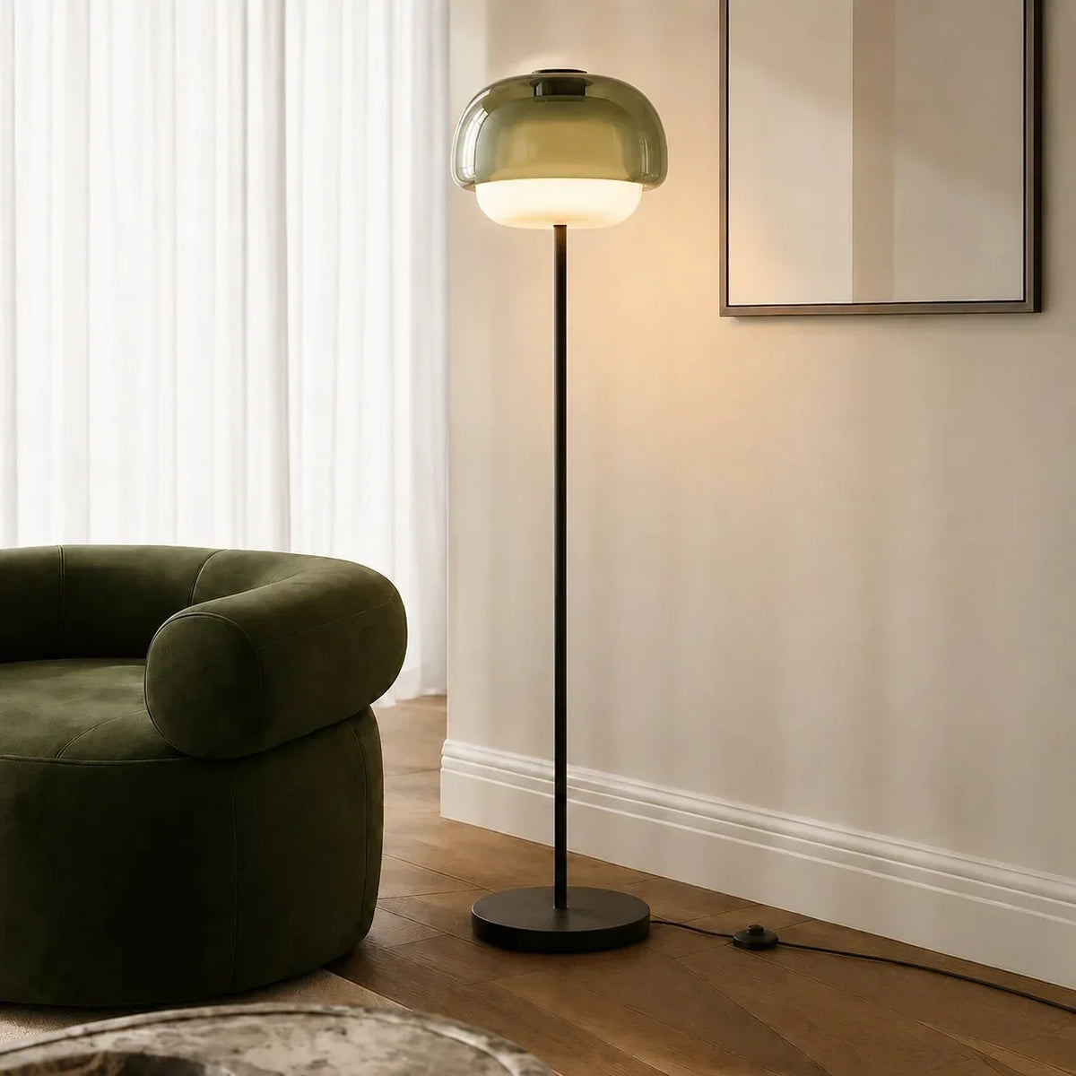 Moderne Farbige Glas Stehlampe – Elegante Designlampe mit Sfeerverlichting
