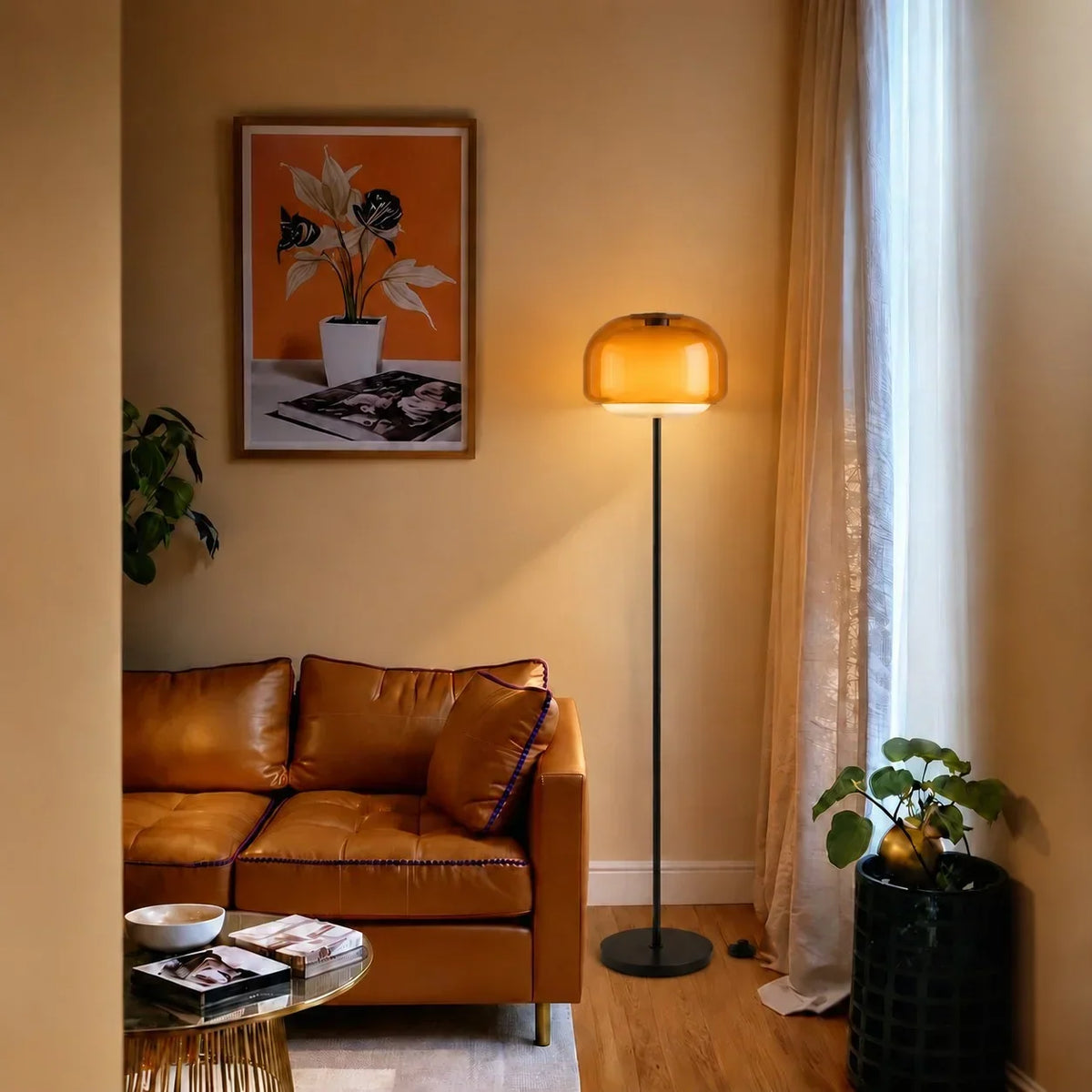 Moderne Farbige Glas Stehlampe – Elegante Designlampe mit Sfeerverlichting