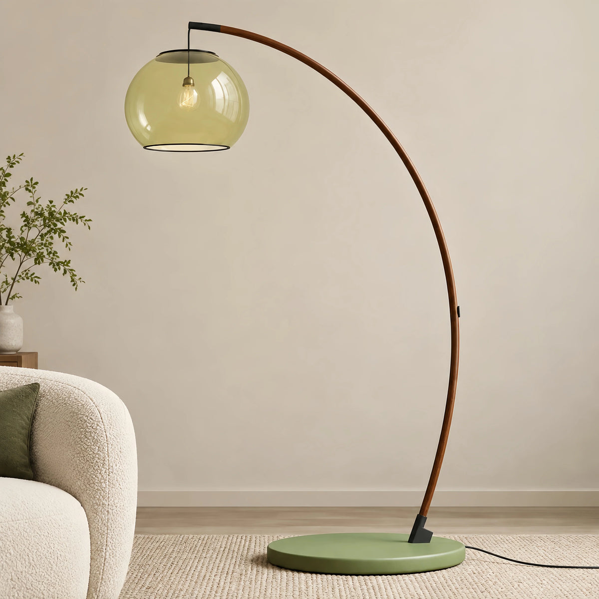 Moderne Glas-Stehlampe – Elegante Designbeleuchtung mit Glaslampenschirm