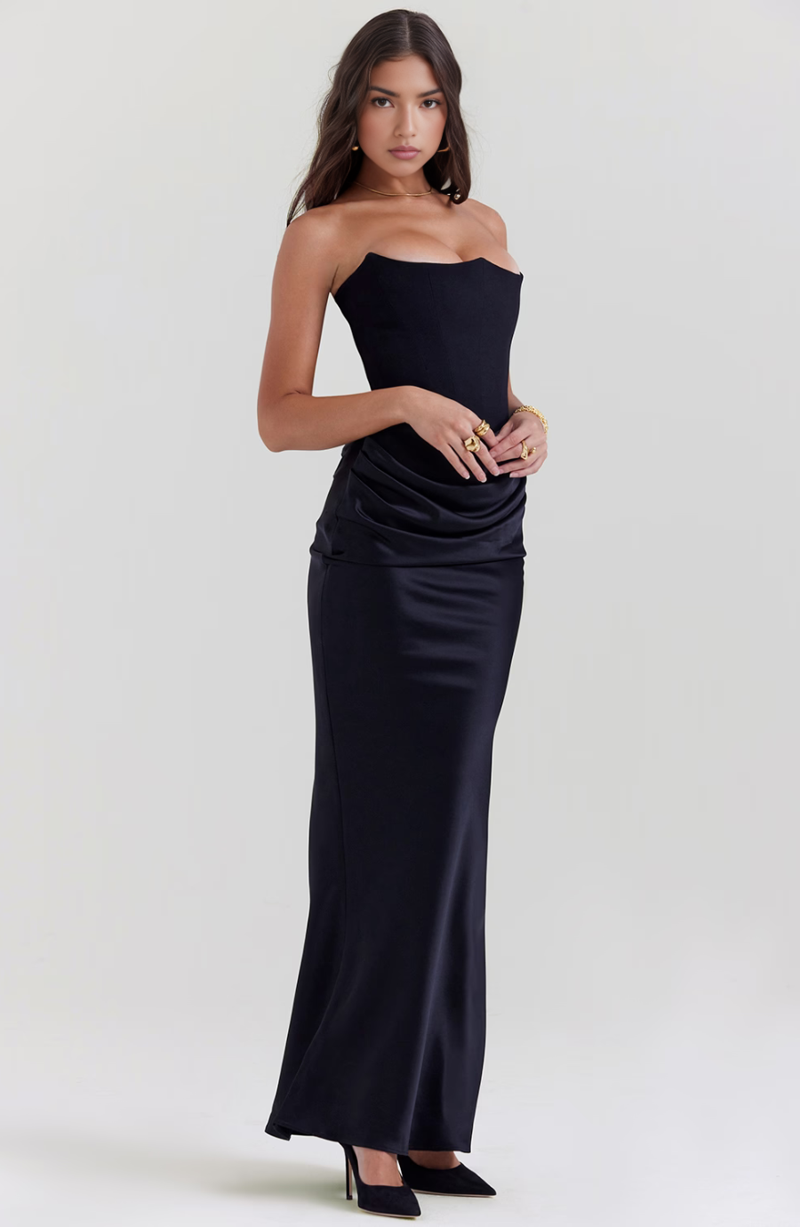 Mia Luxe – trägerloses Maxikleid | Elegantes und vielseitiges Kleid für jeden Anlas