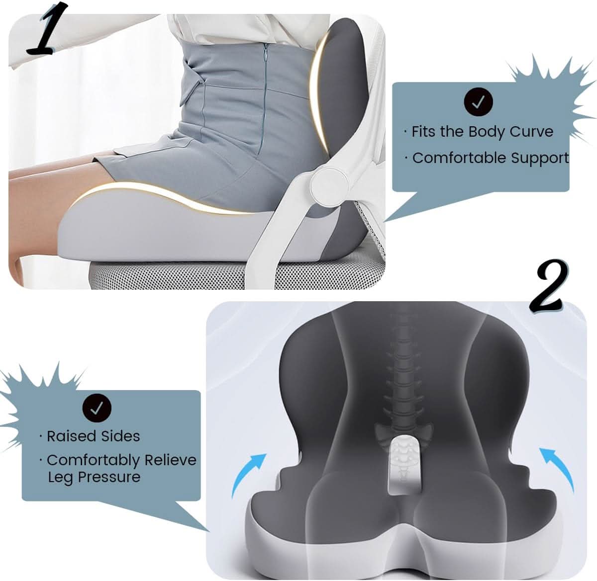 ERGOCOMFORT PAD – Premium-Memory-Foam-Kissen für Haltung & Komfort