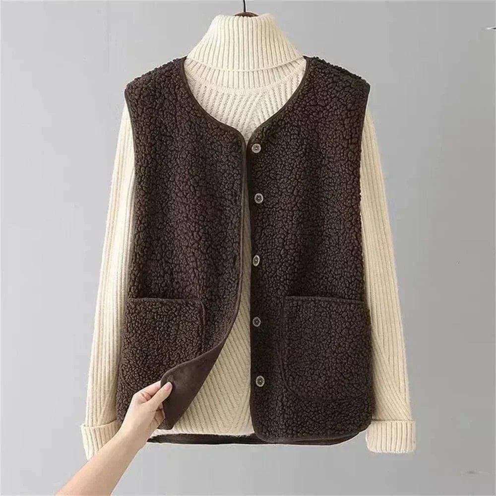 Ärmellose Knopfweste für Frauen | Ideal zum Layering im Herbst und Winter