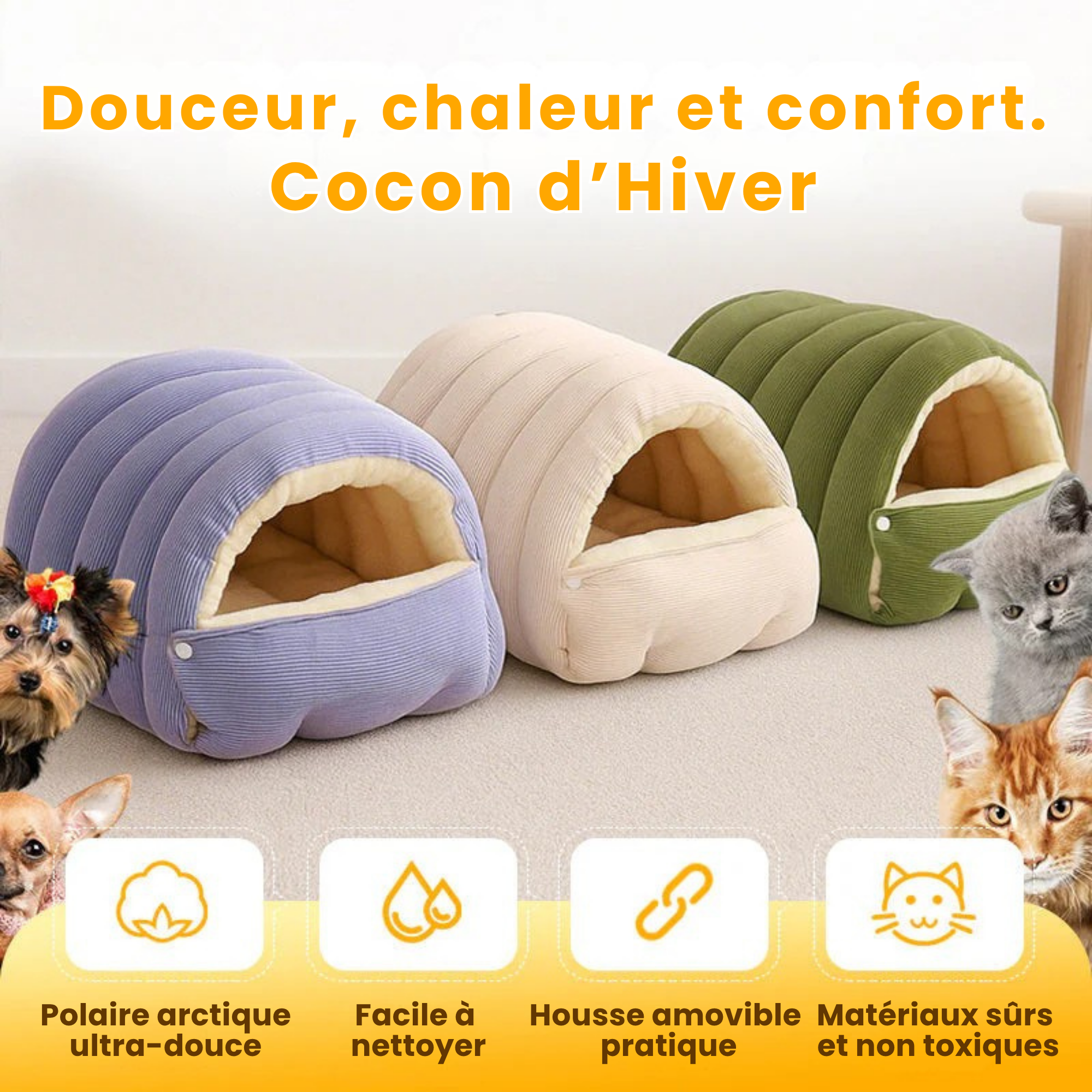 PawCozy | CutyPet Winterjacke Gemütliches Weiches Tierbett