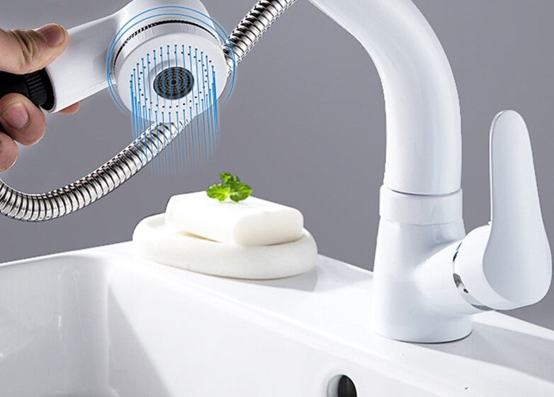 FlexiStream | Verstellbares Badezimmerarmatur mit Auszug und Eleganter Oberfläche