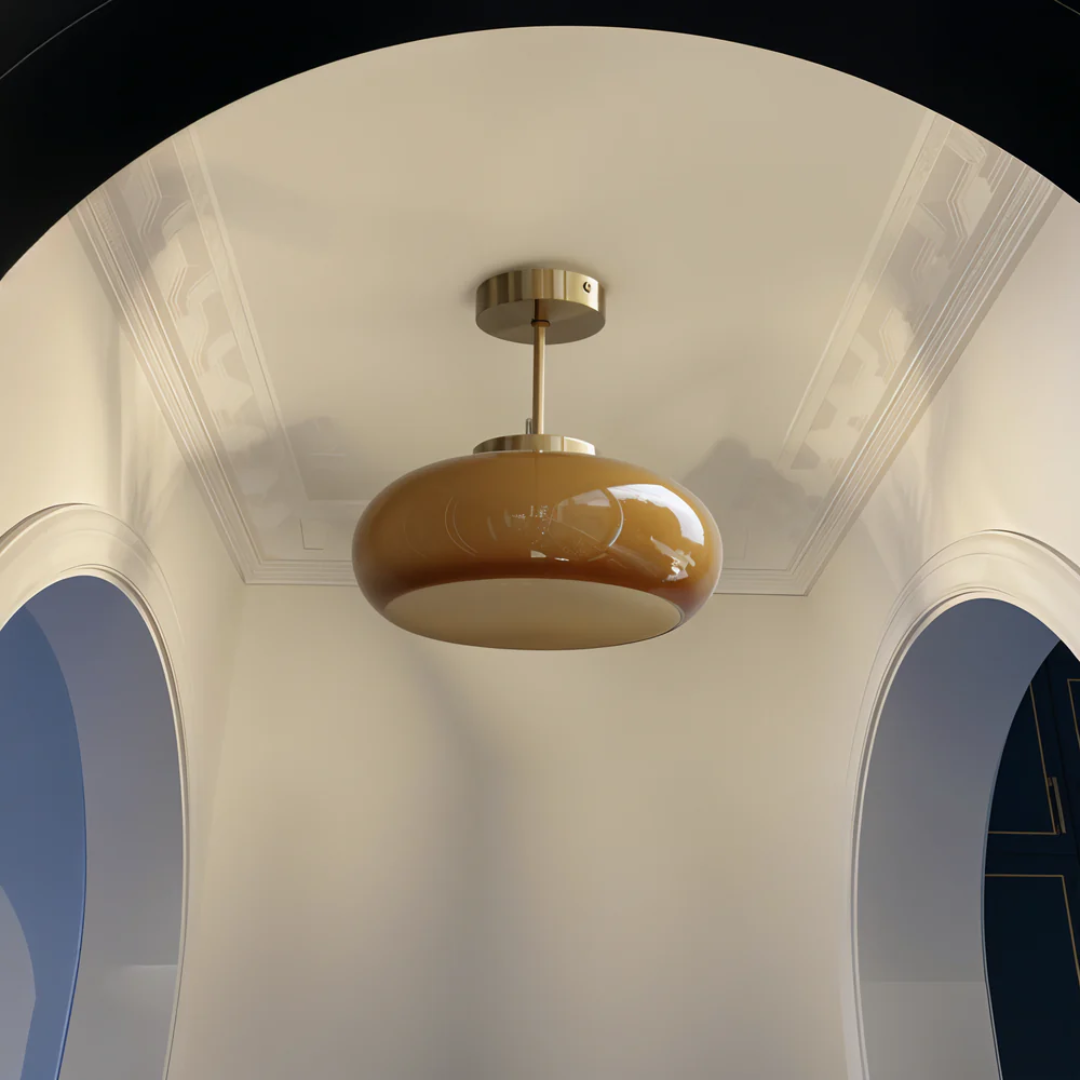 Vintage Glas Deckenleuchte 1-Licht
