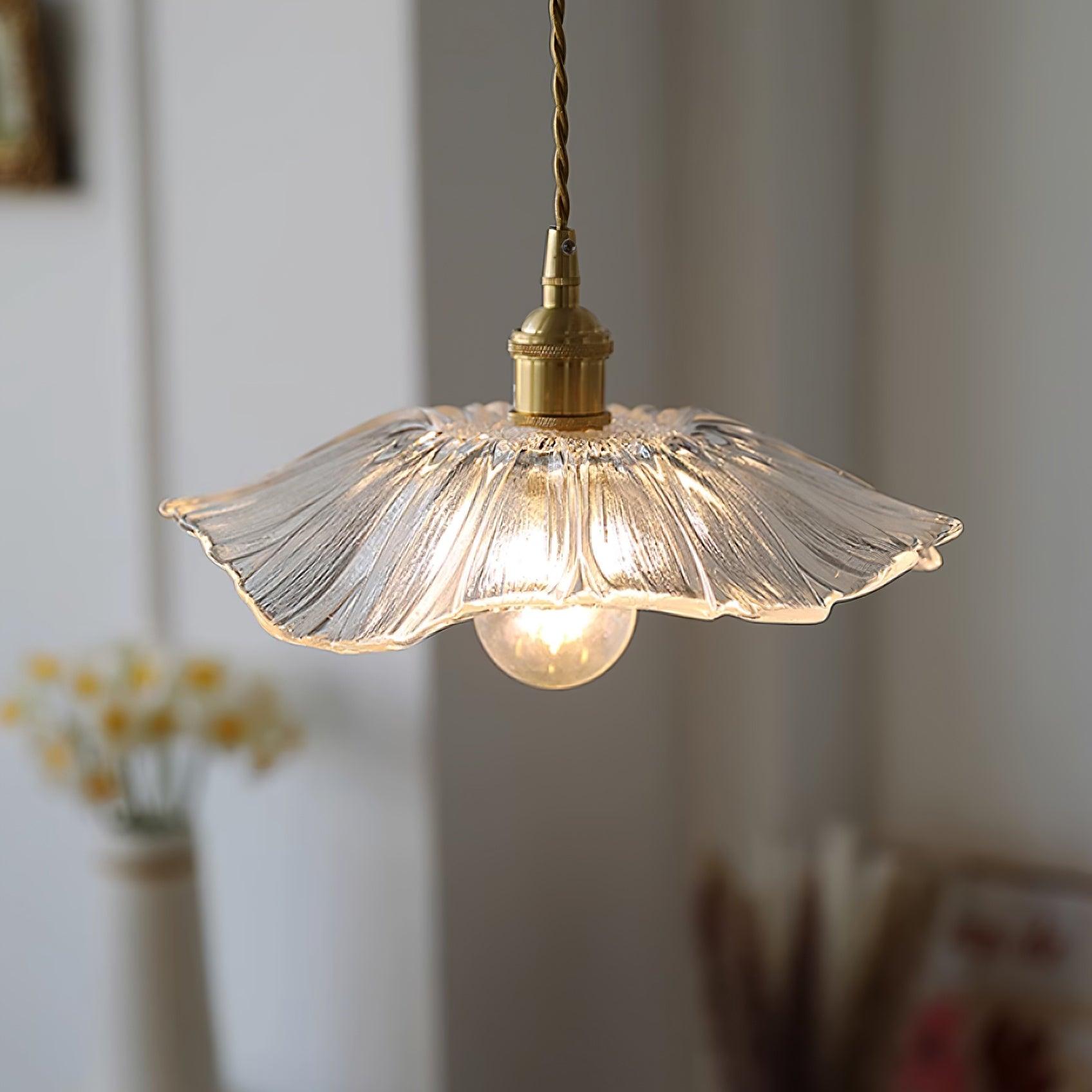 Blumen Glas Pendelleuchte