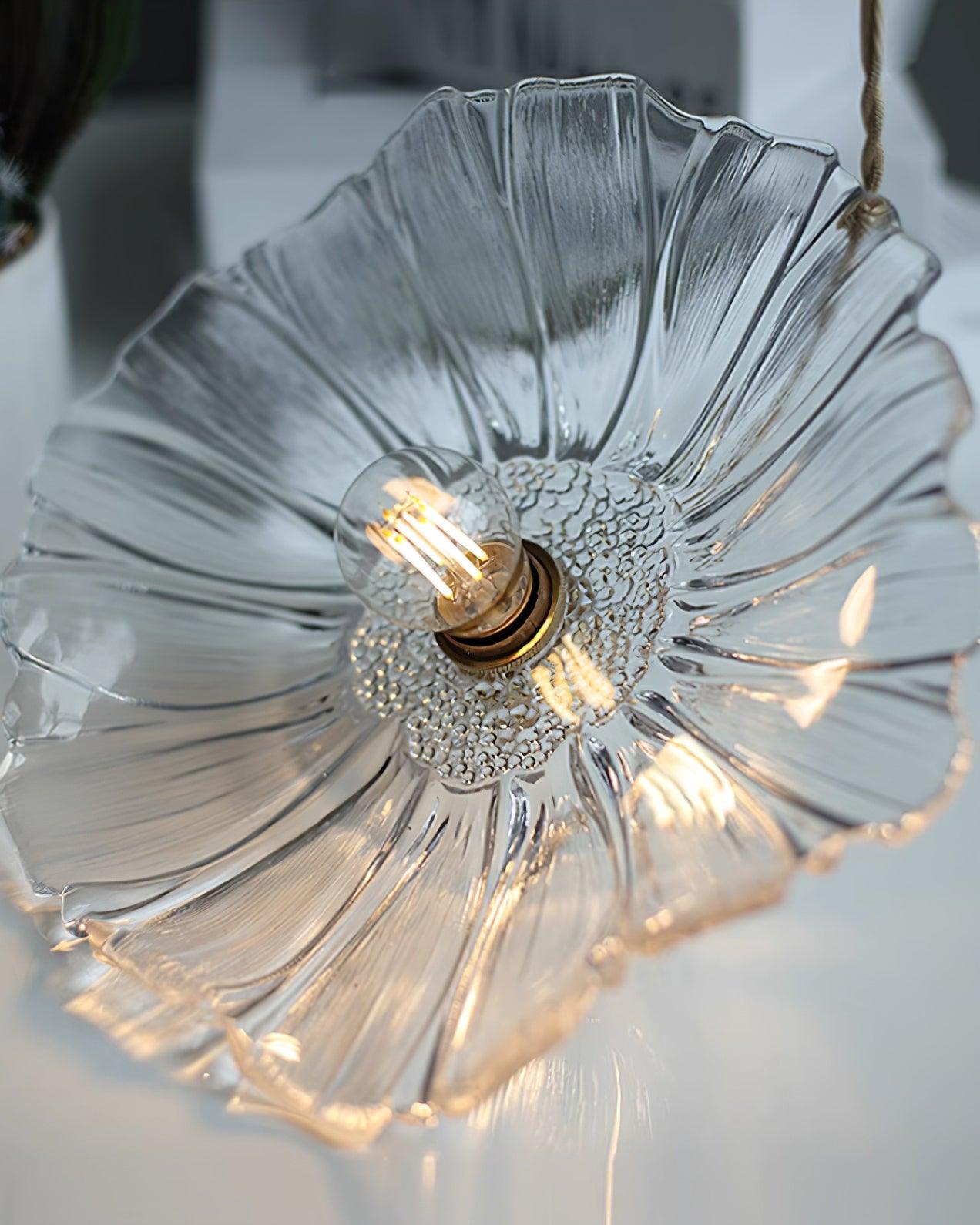 Blumen Glas Pendelleuchte