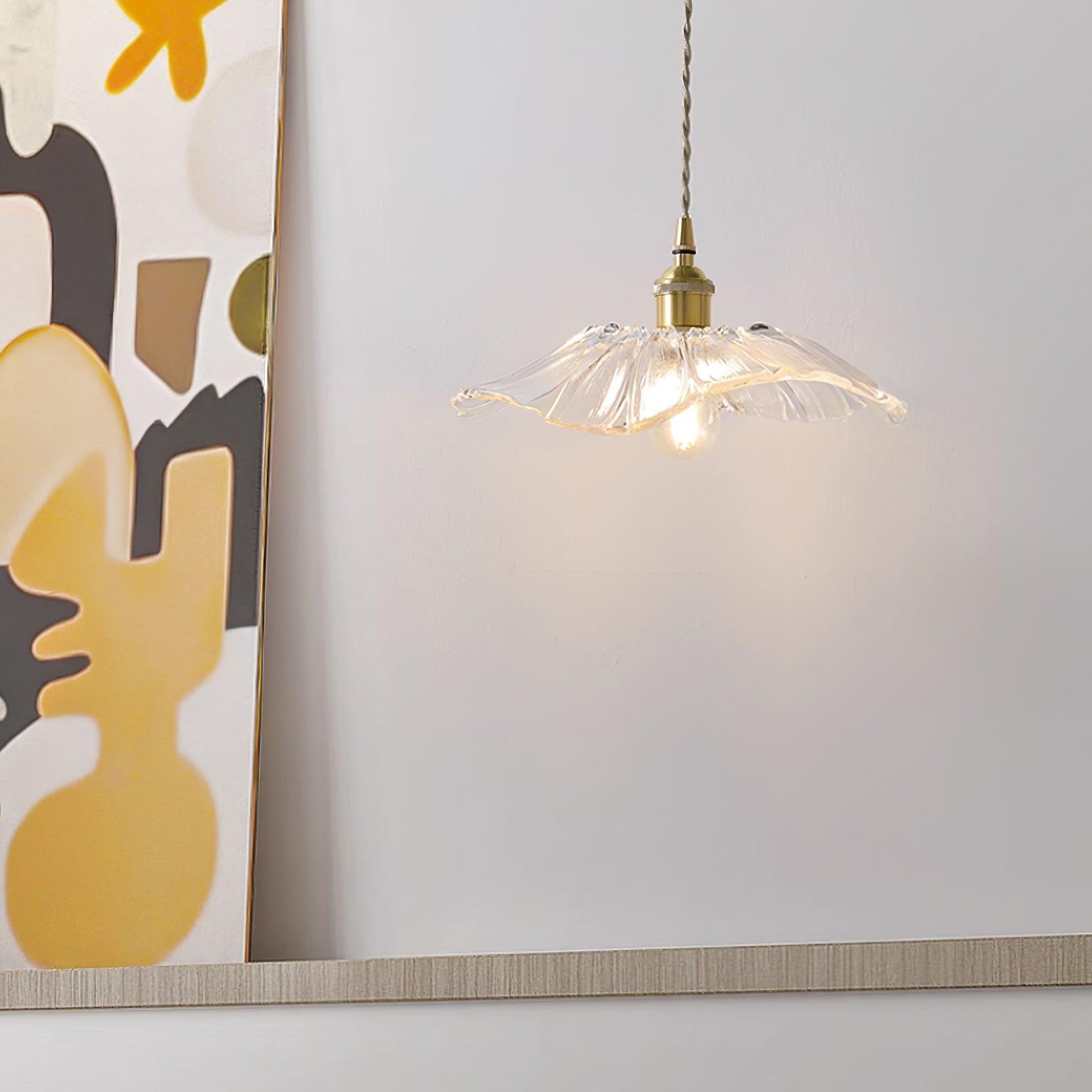 Blumen Glas Pendelleuchte