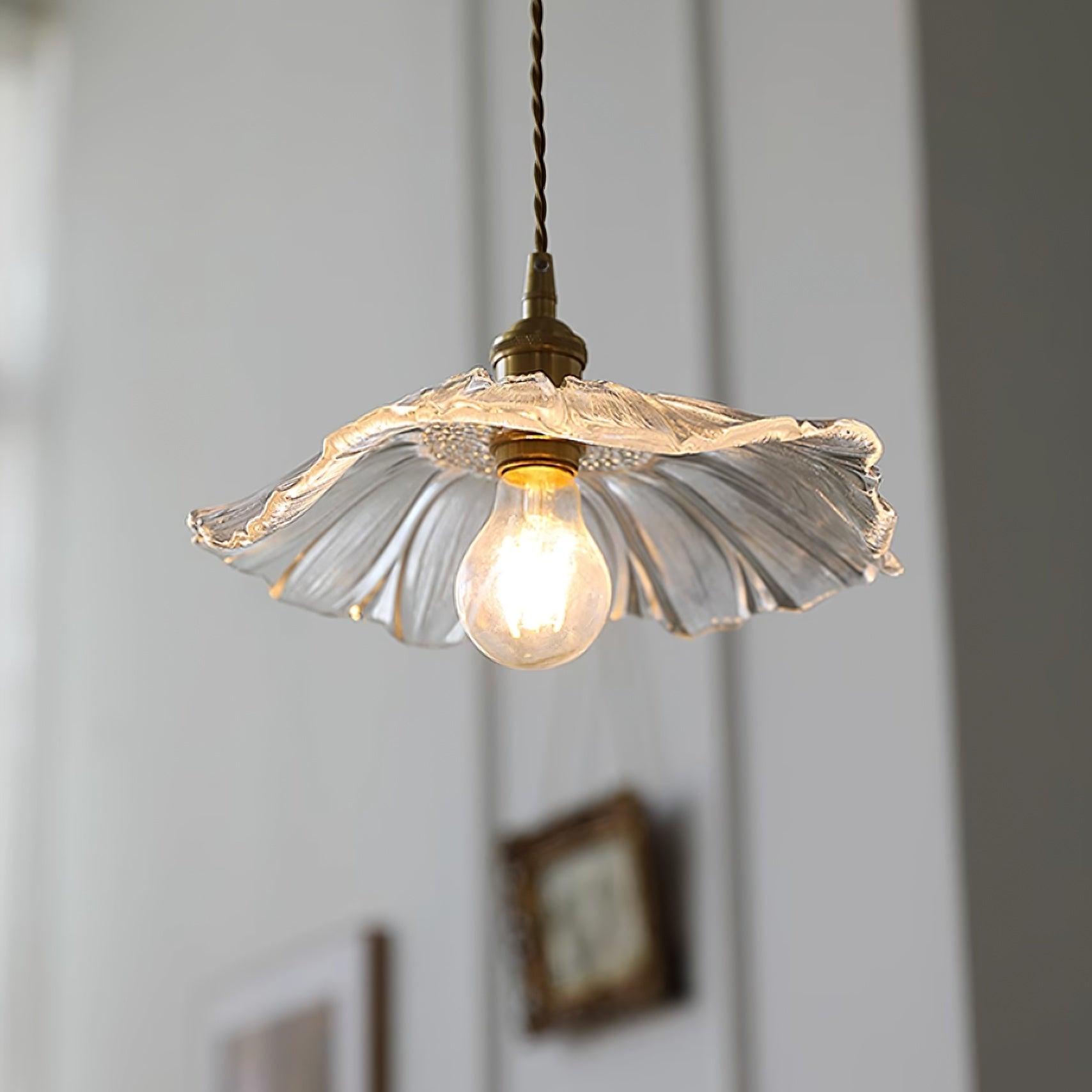 Blumen Glas Pendelleuchte