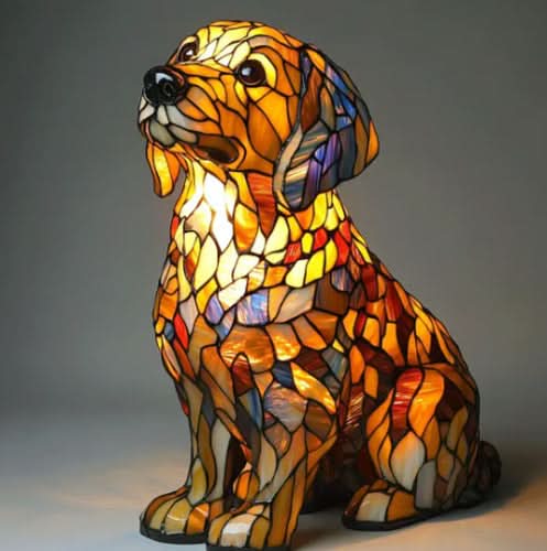 Schimmer-Statue – Künstlerische LED-Nachtlampe Mit Hunderassen-Motiv