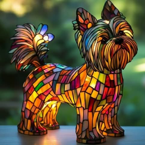 Schimmer-Statue – Künstlerische LED-Nachtlampe Mit Hunderassen-Motiv