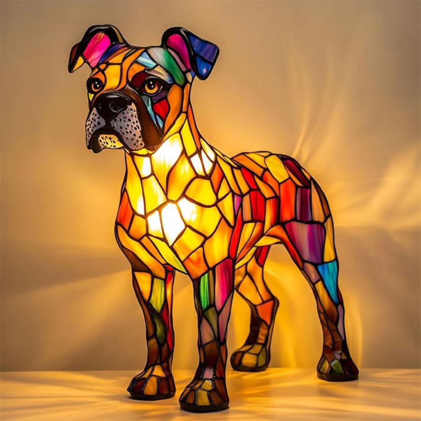Schimmer-Statue – Künstlerische LED-Nachtlampe Mit Hunderassen-Motiv