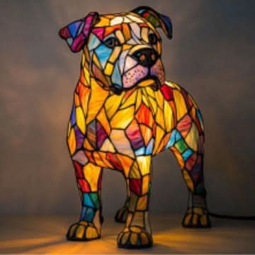 Schimmer-Statue – Künstlerische LED-Nachtlampe Mit Hunderassen-Motiv