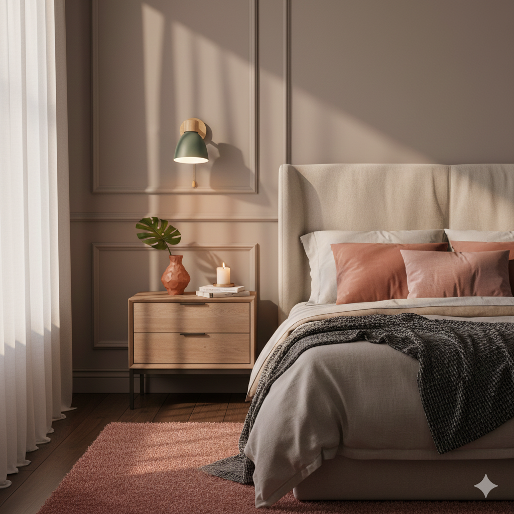 Moderner Minimalistischer Holzkonus LED Wandleuchte | 1-Lampe