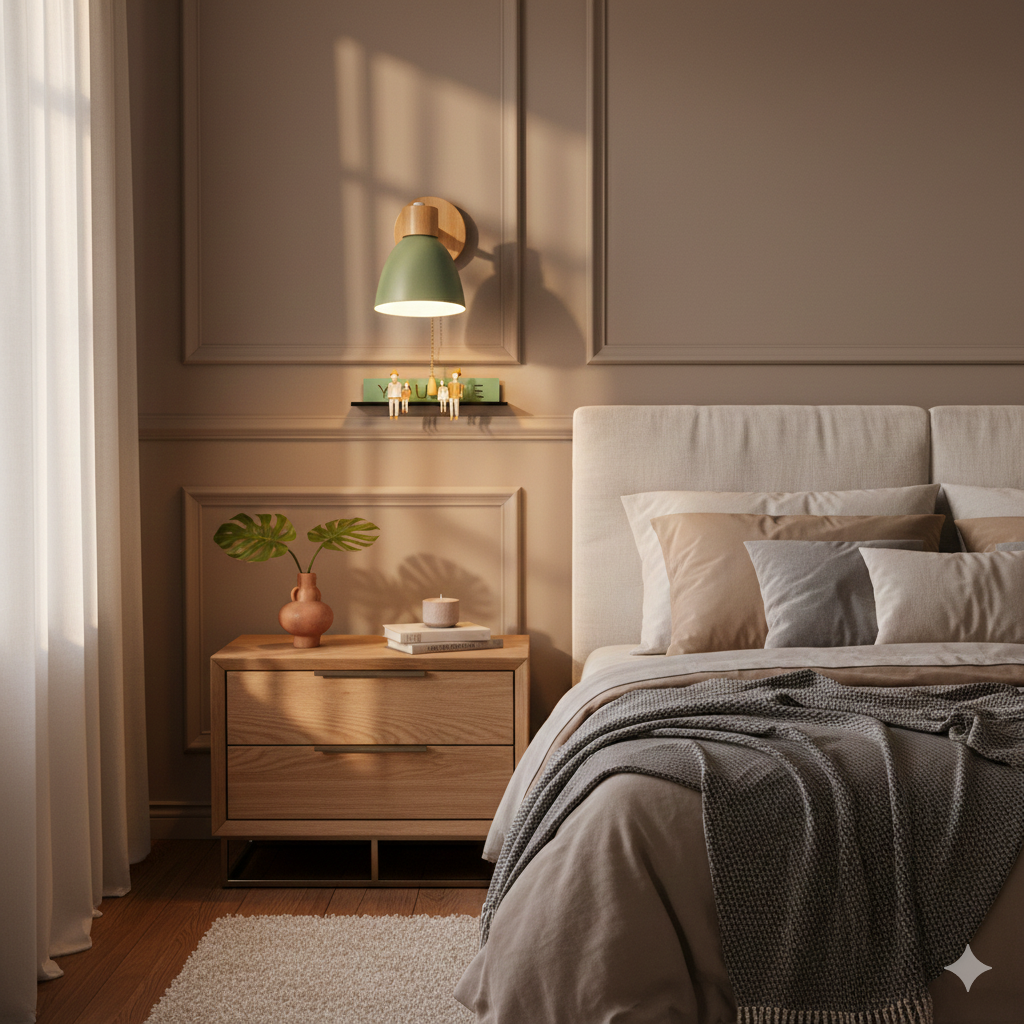 Moderner Minimalistischer Holzkonus LED Wandleuchte | 1-Lampe