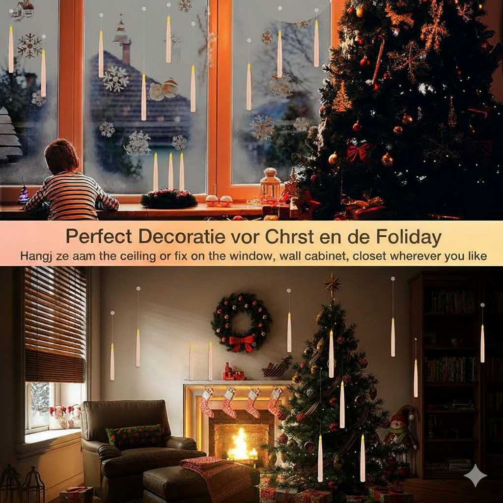 LumiGlow LED Kerzen Set | Flammenlose hängende Kerzen mit Fernbedienung für stimmungsvolle Dekoration