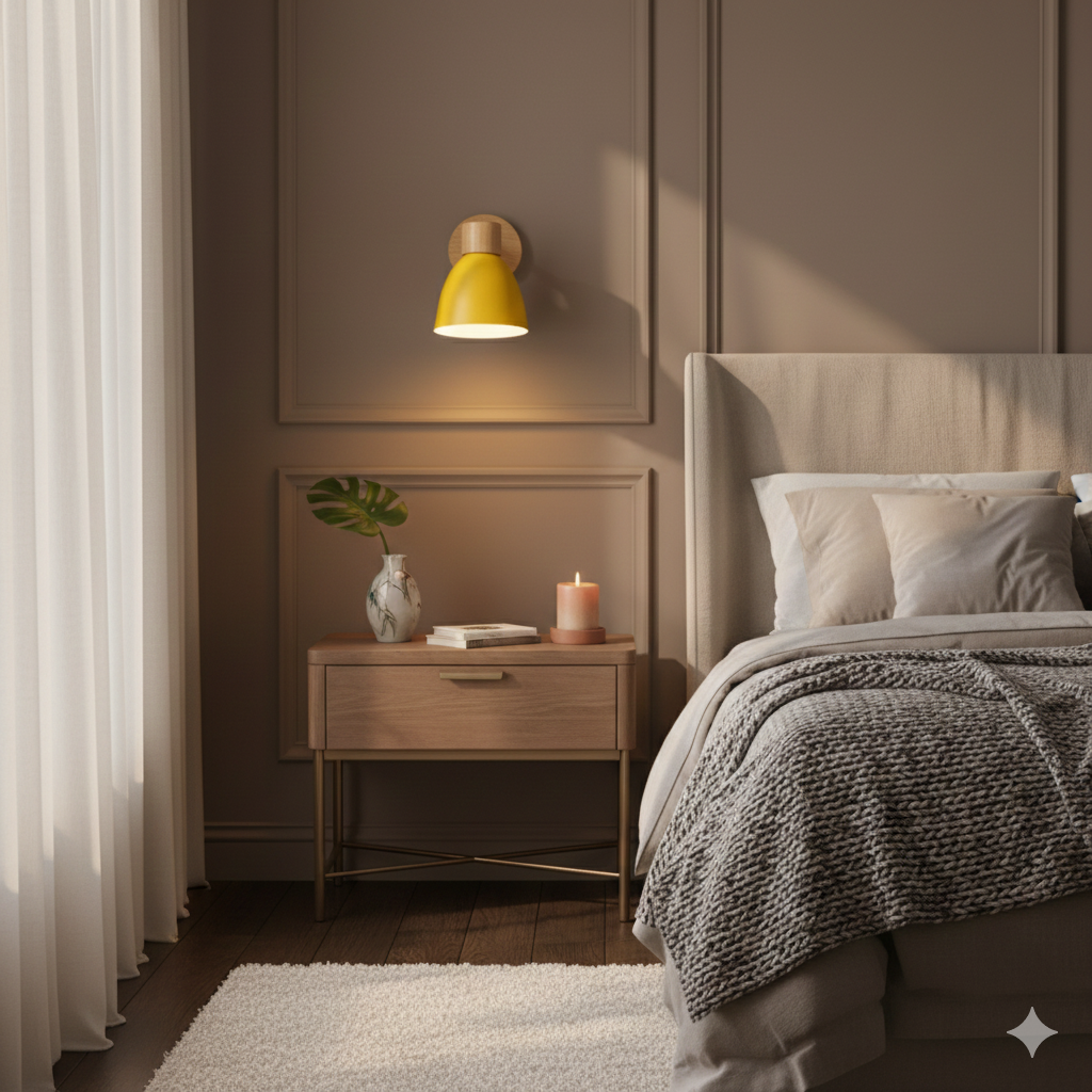 Moderner Minimalistischer Holzkonus LED Wandleuchte | 1-Lampe