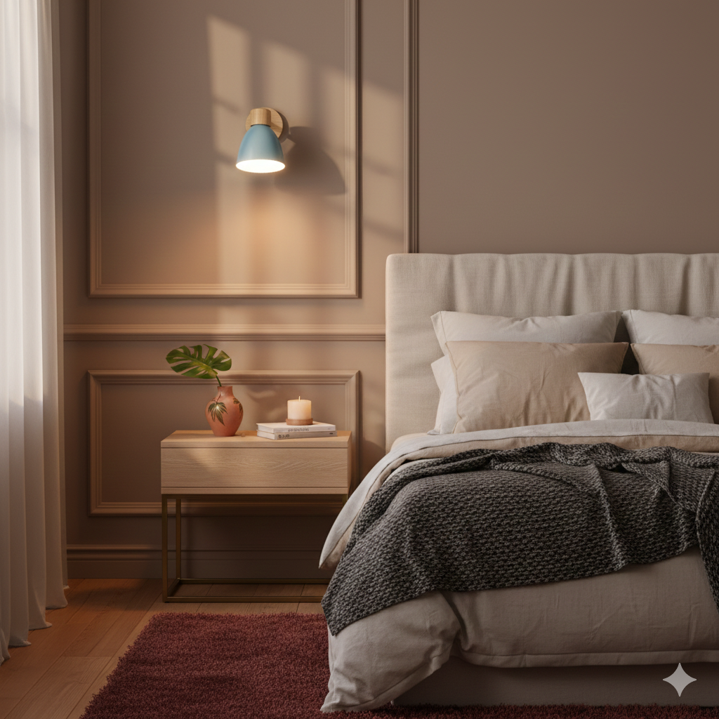 Moderner Minimalistischer Holzkonus LED Wandleuchte | 1-Lampe