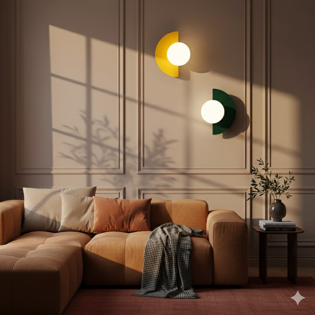 Moderner minimalistischer Glasglobus-Wandstrahler LED 1-Licht