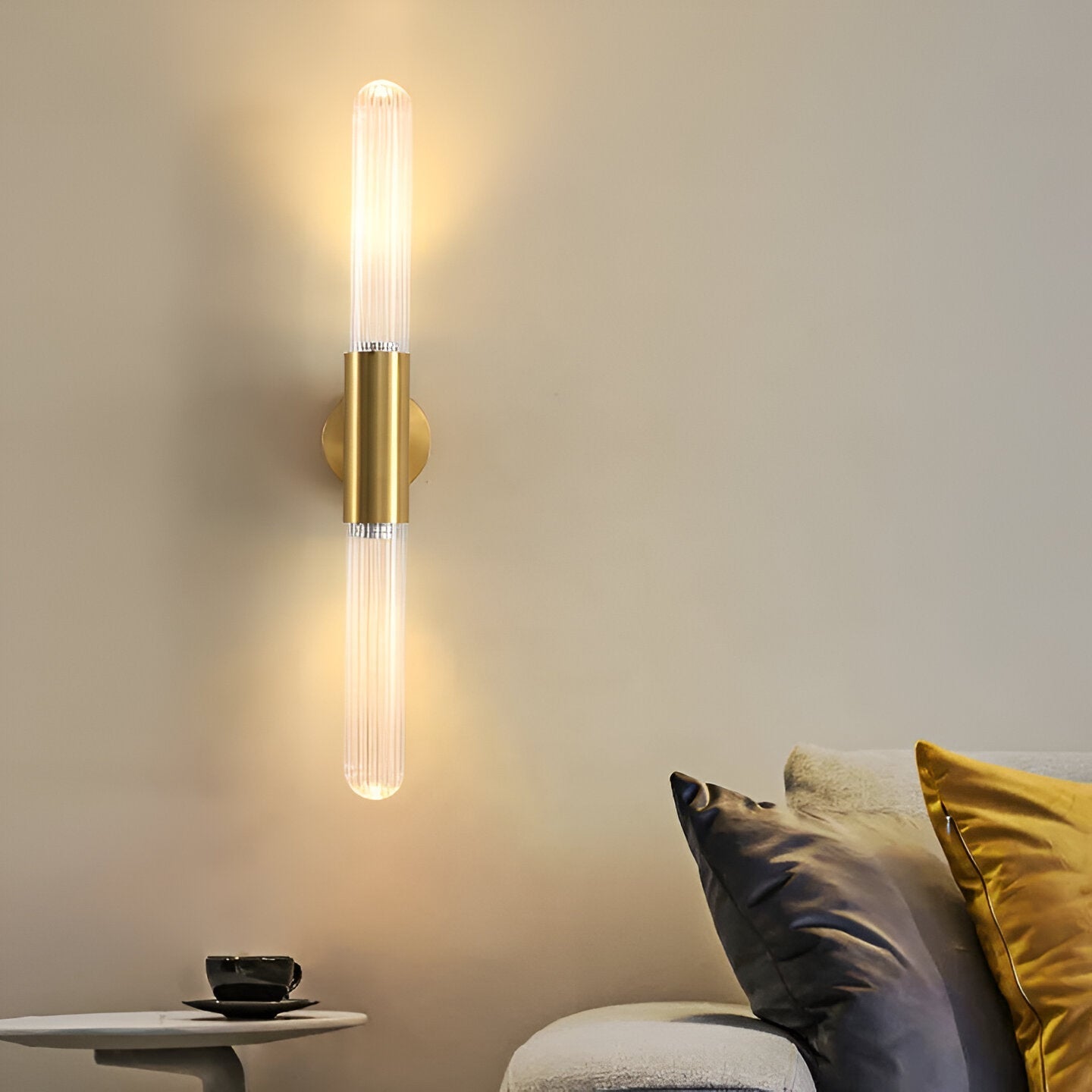 Nordic Water-Ripple Glas Messing Wandlampe LED 1-Licht
