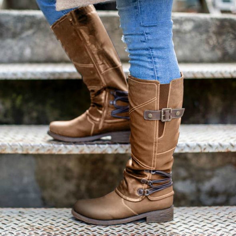 Vintage Stiefel mit Reißverschluss für Frauen