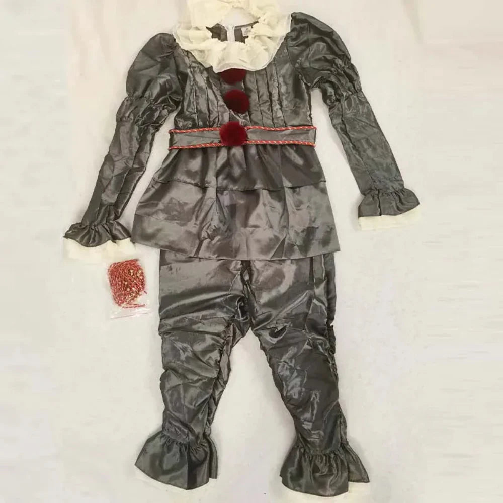 Halloween Kinder Clown Kostüm Satin Chiffon Set
