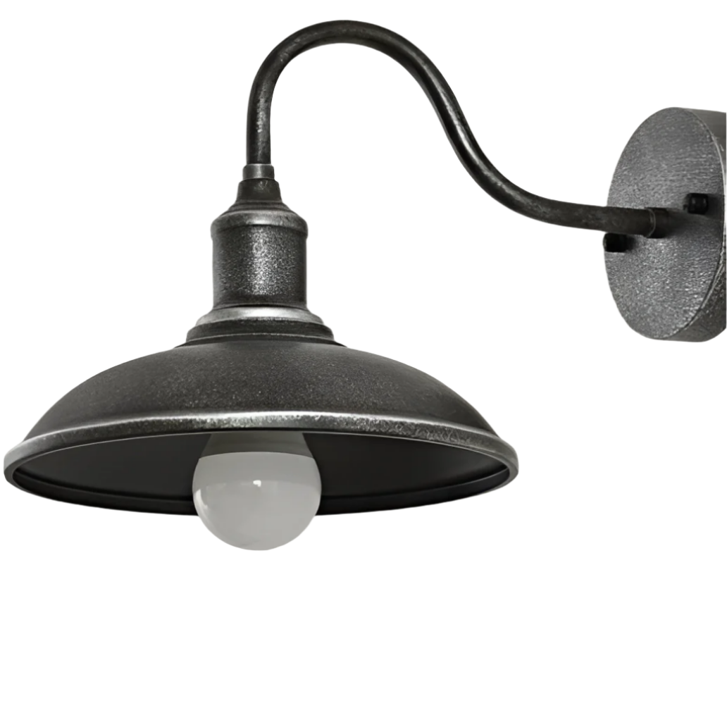Vintage Industrielle Eisen Schüssel Außen Wandlampe LED 1-Licht