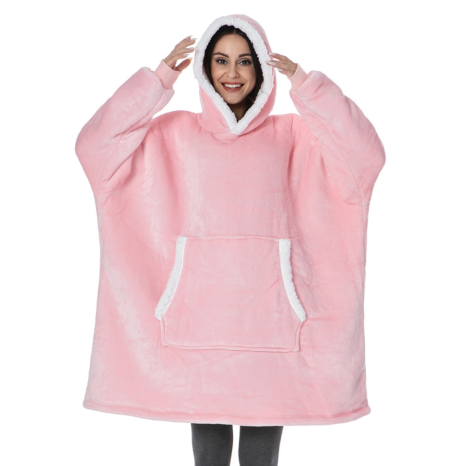 Ultraweiche Fleece- und Woll-Decke mit Kapuze für Komfort und Wärme zu Hause