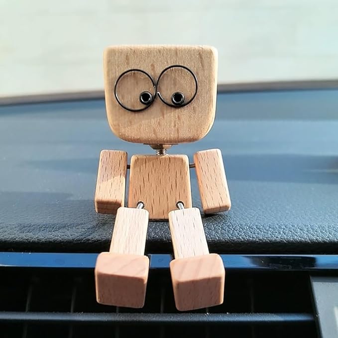 Holz-Dekorationsfigur mit Beweglicher Wippfunktion und Wechselbaren Gesichtern