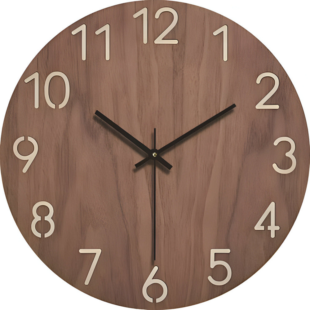 Holzlinie Moderne Stille Wanduhr – Minimalistisches Design aus Massivholz