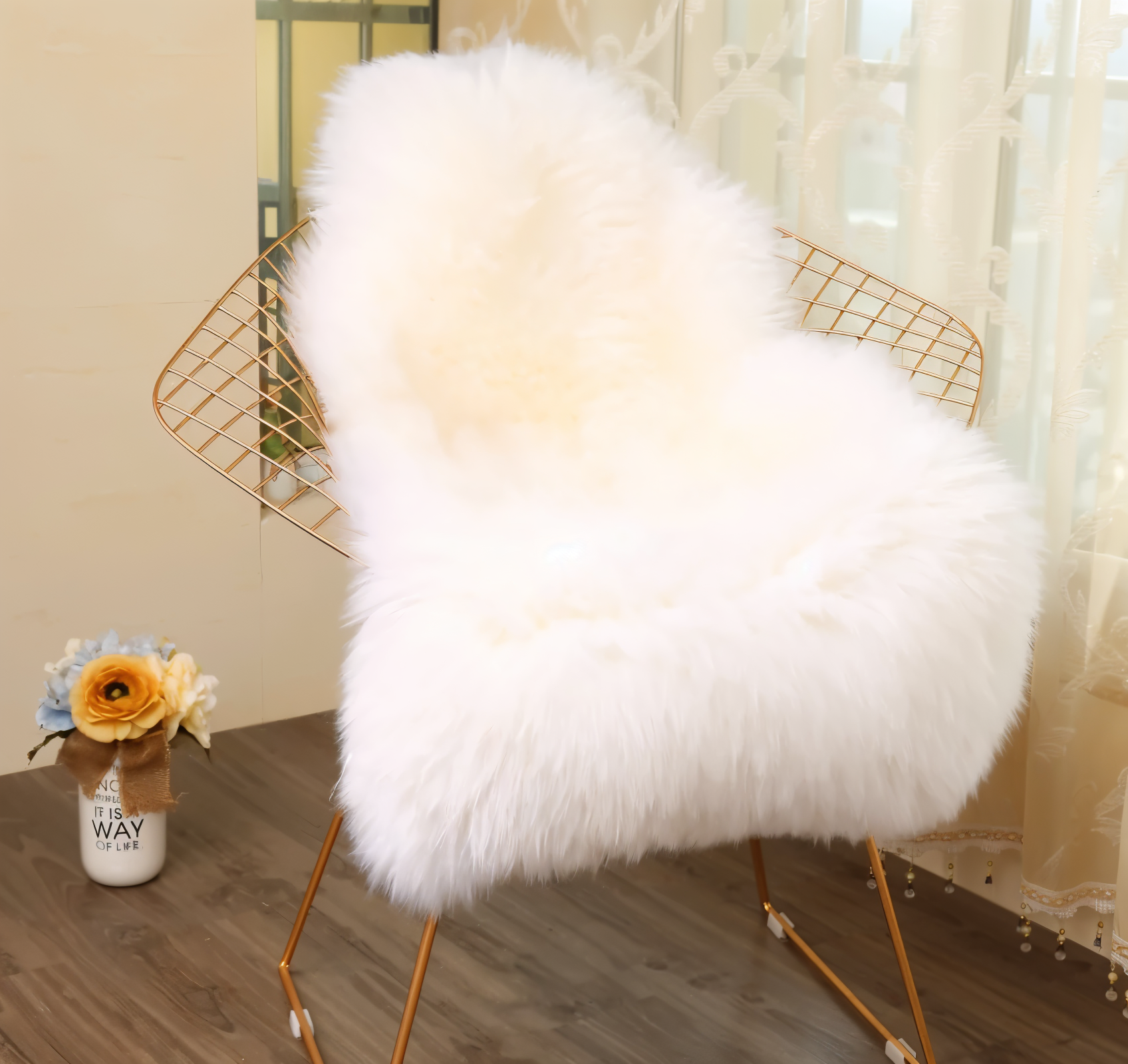 ShearLuxe Kunstfell Teppich – Weiches Imitat Schafsfell für Wohnkultur