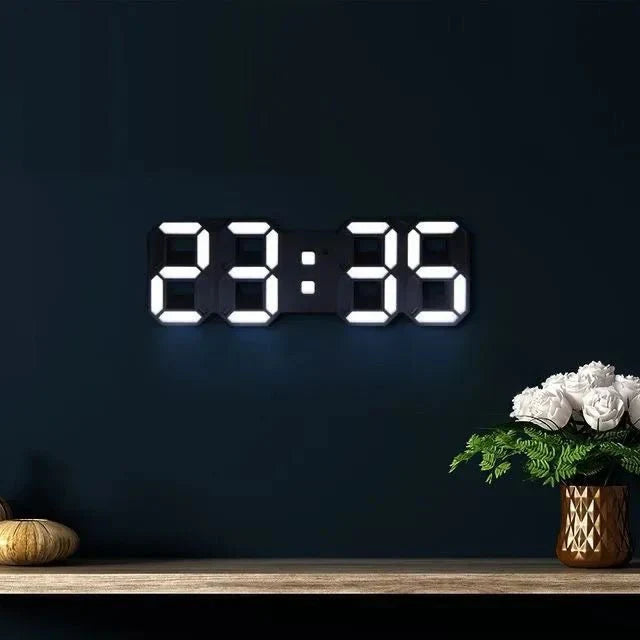 TimeGlow 3D LED Wanduhr – Digitale Uhr mit Einstellbarer Beleuchtung