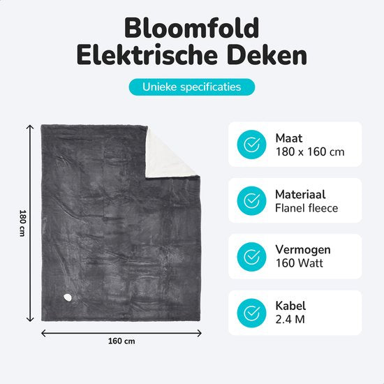 Elektrische Decken 180 x 160 cm – Heizdecke für Zuhause