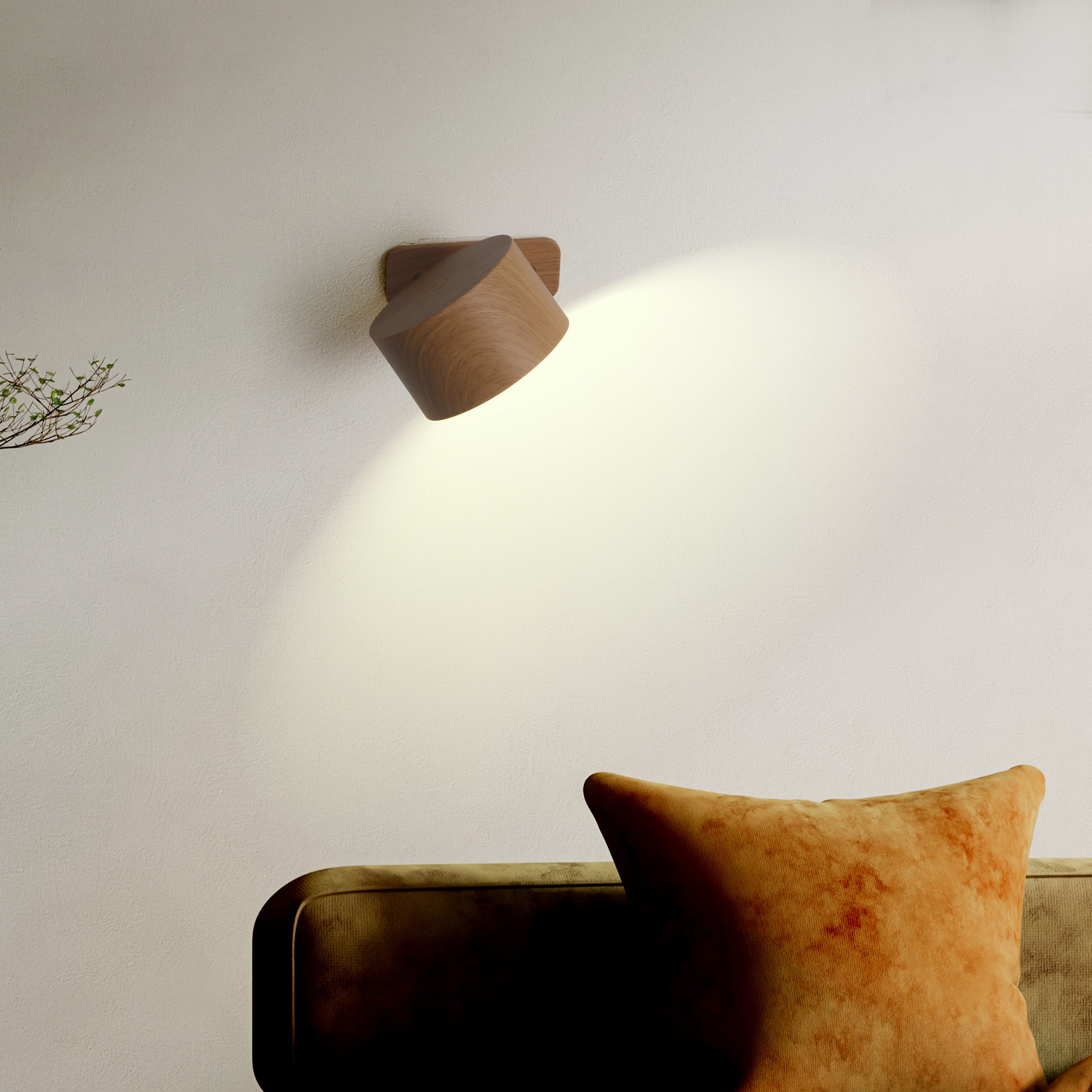 Ticky Magnetische Wandleuchte Holzlook