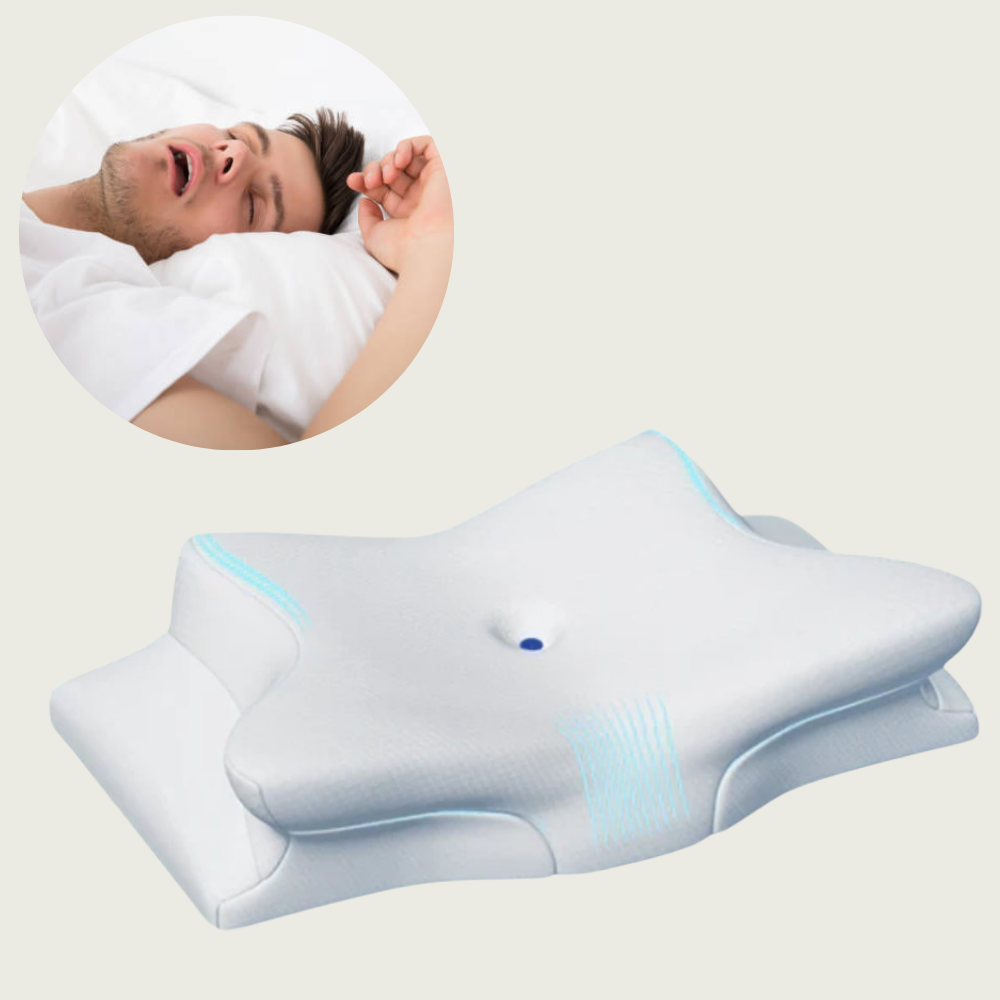 Anti-Schnarch Kissen | Ergonomische Nacken- und Kopfstütze | Weiß