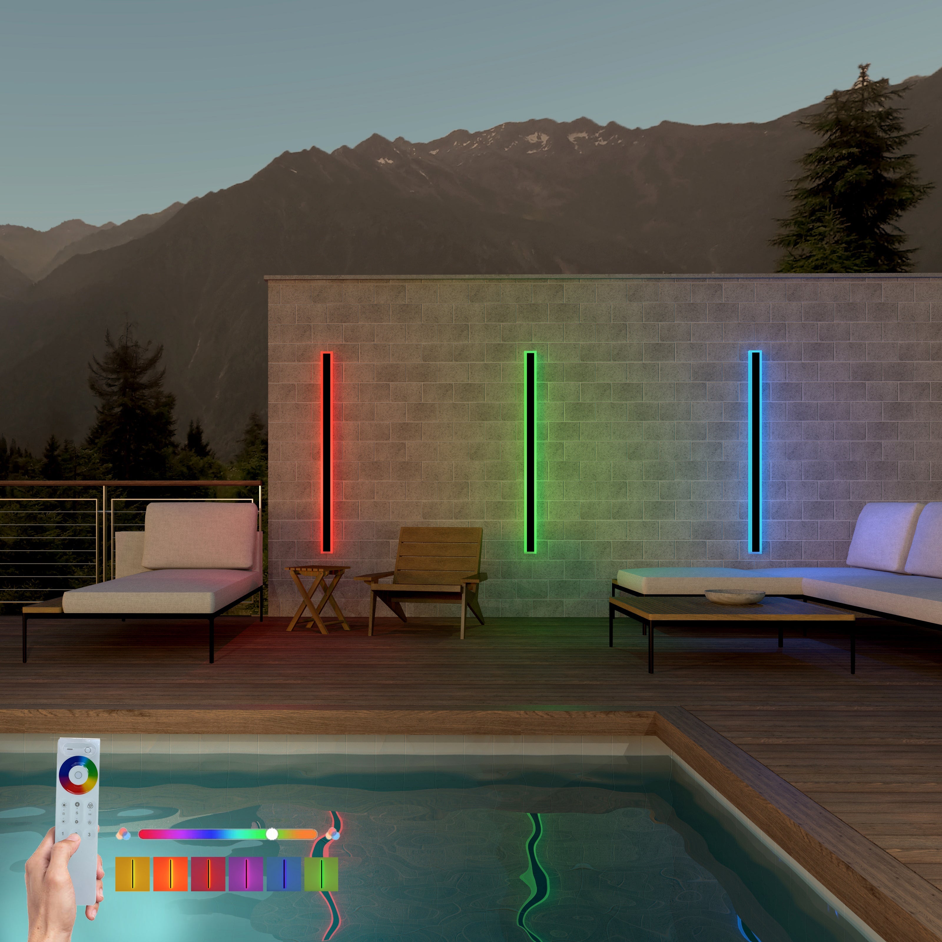 Immense RGB Wandleuchte