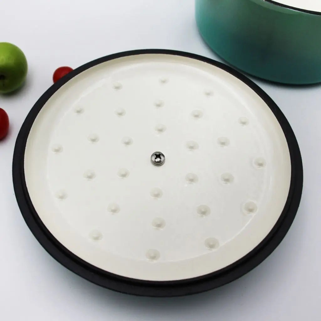 Glasiertem Gusseisen Dutch Oven mit Deckel – Induktionsgeeignetes Bratgeschirr für Suppen und Eintöpfe