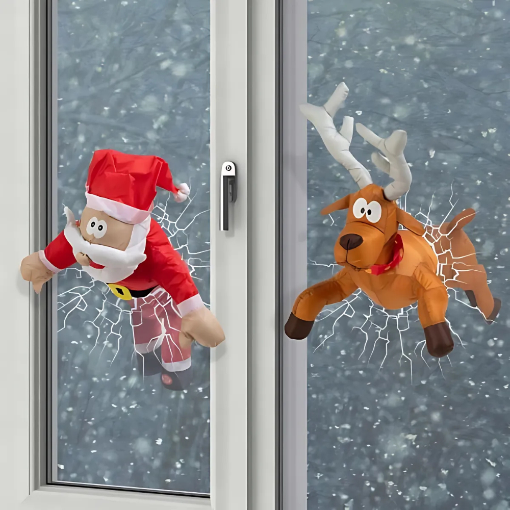 WindowFest | Weihnachtsfensterdekoration Santa Rentier Festdekoration