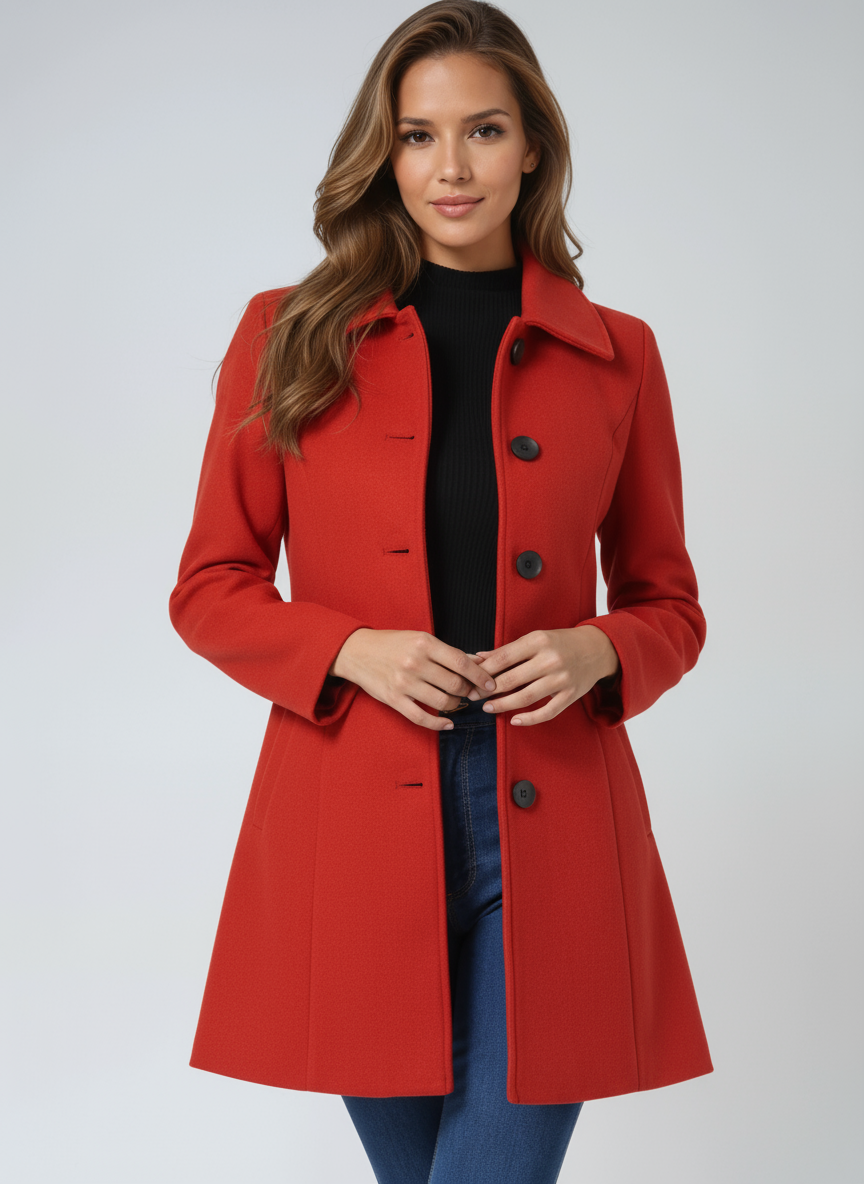 ChicEssence Winter-Trenchcoat | Elegantes und warmes Einreiher-Design für stilvollen Schutz vor der Kälte