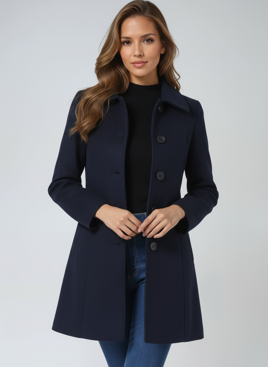 ChicEssence Winter-Trenchcoat | Elegantes und warmes Einreiher-Design für stilvollen Schutz vor der Kälte