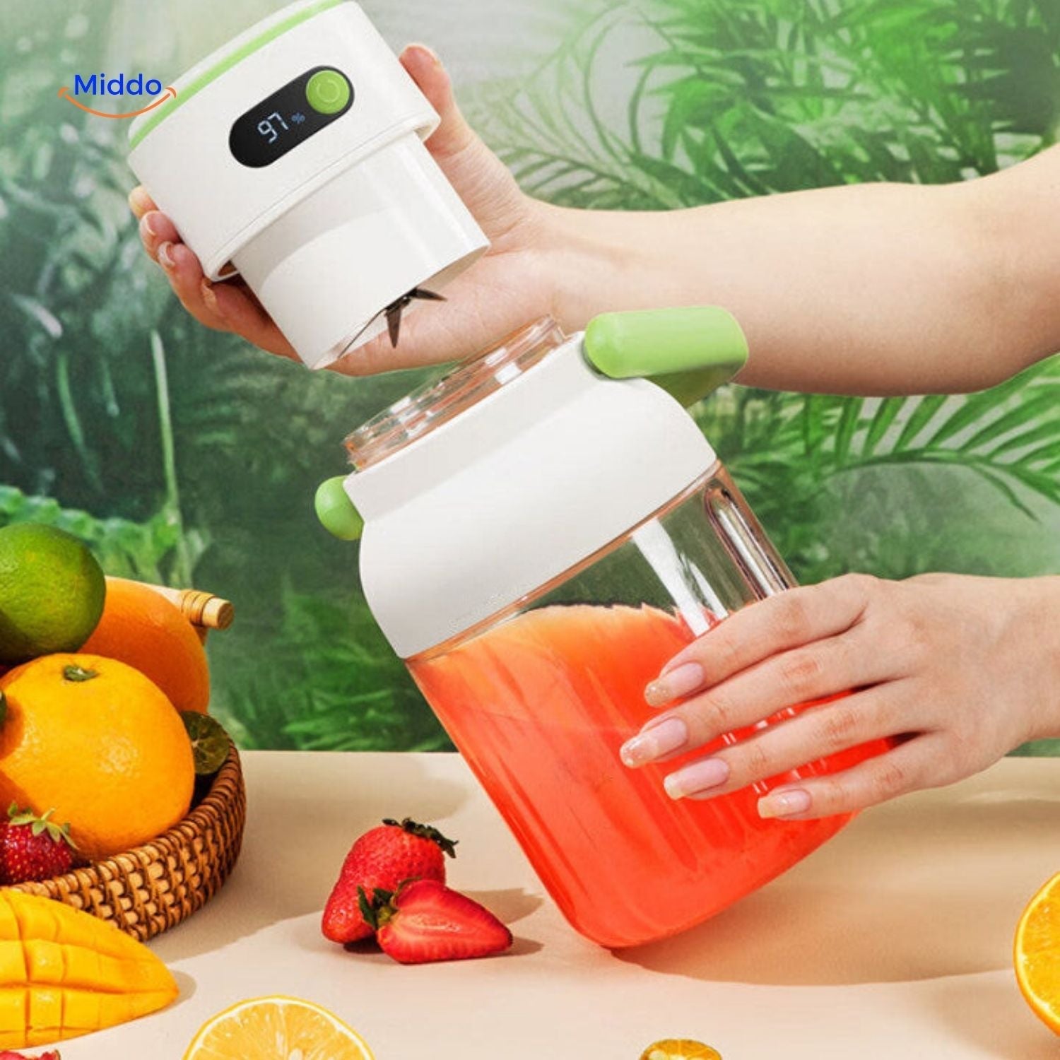 SaftGenie Kabelloser Mixer | Tragbare Saftpresse für frische, gesunde Säfte